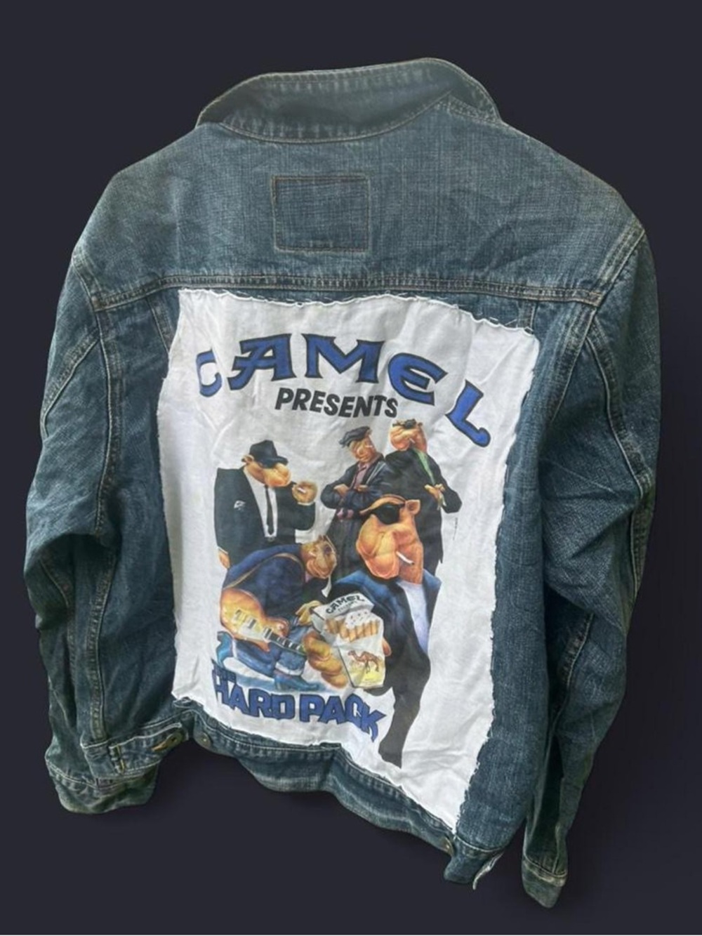 American Eagle Outfitters Denim Jacket with Graphic Patch - Blue/White
